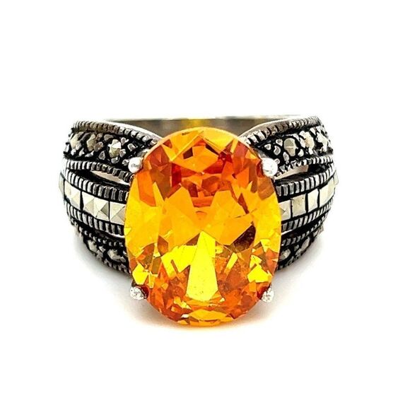 Stunning Silver 925 Citrine Ring - Picture 1 of 8